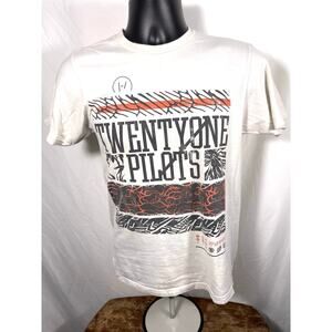 Twenty One Pilots Graphic Tee White Red Black Size M